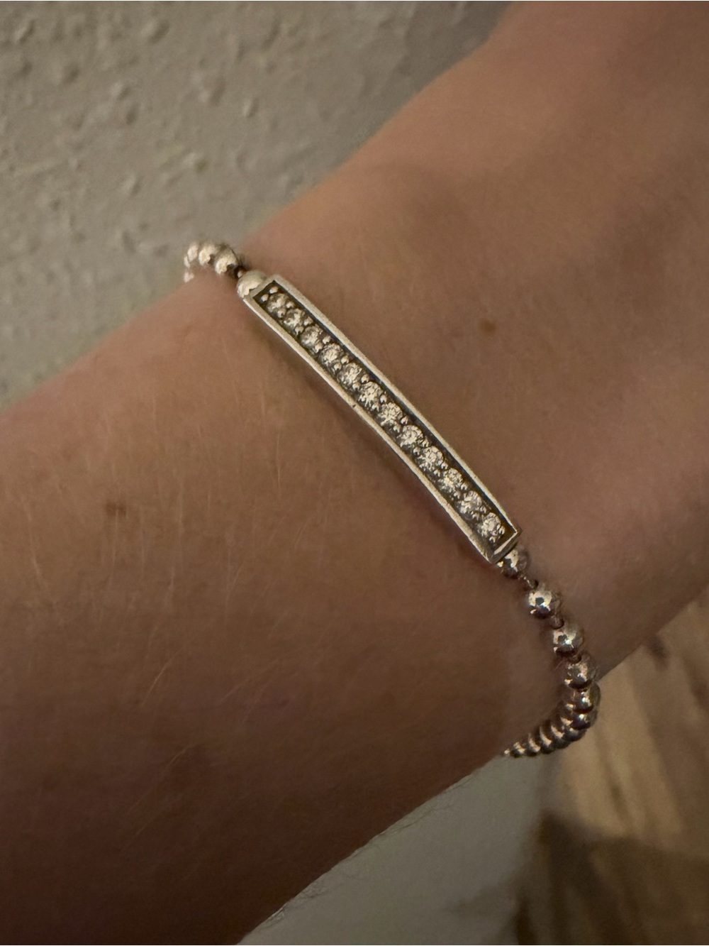 Lagos SS Caviar Spark diamond bracelet Size M